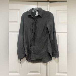 Attachment Cotton Wool Blend made in Japan Men’s Button Down Grey‎ Shirt small